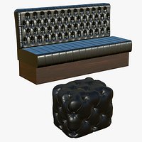 Booth Restaurante With Ottoman
