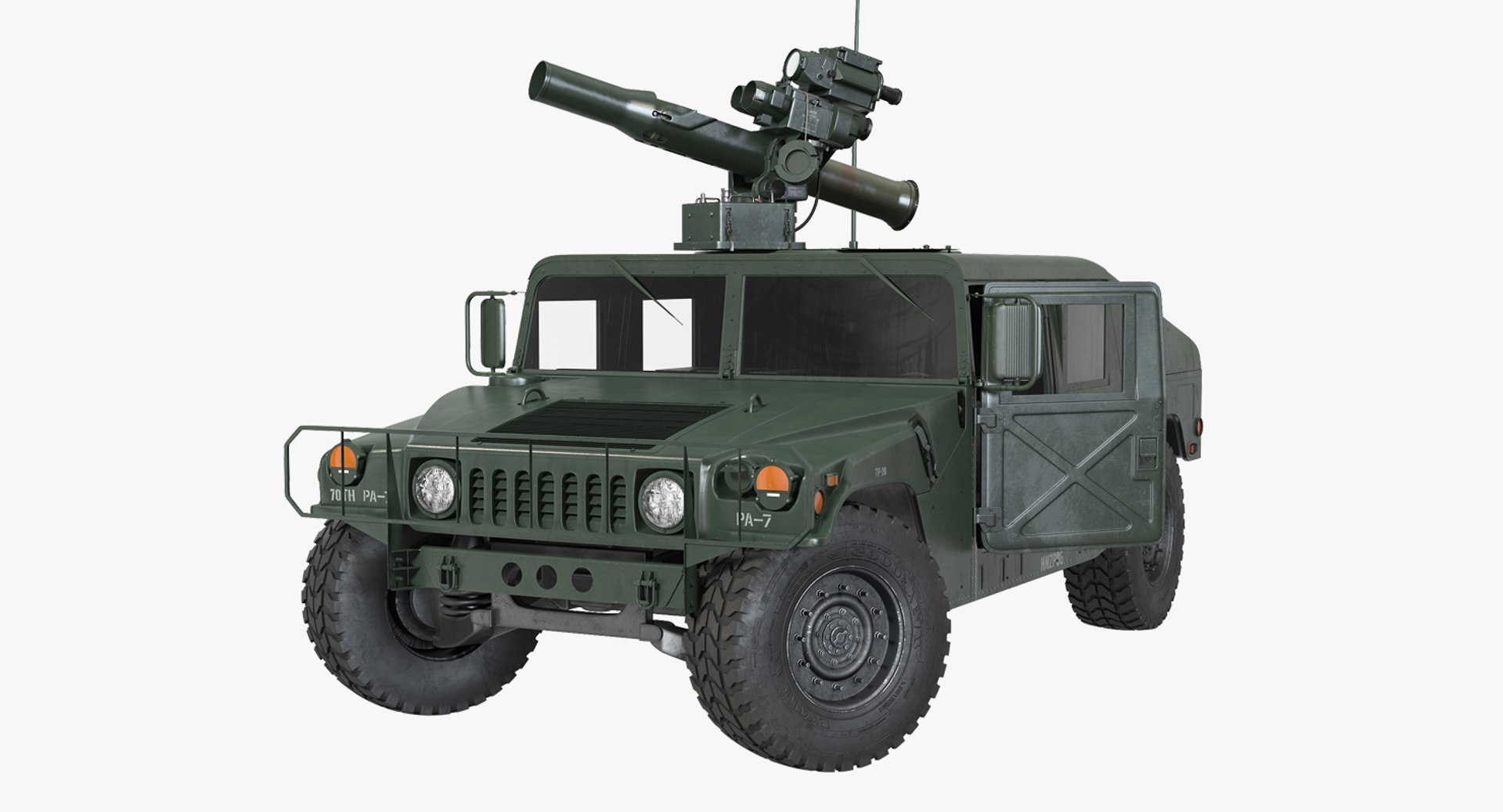 HMMWV TOW Missile Carrier M966 Rigged 3D Model 3D model preview