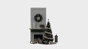 3D Christmas Decorative set sk model