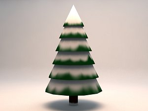 3d model large snowy pine tree