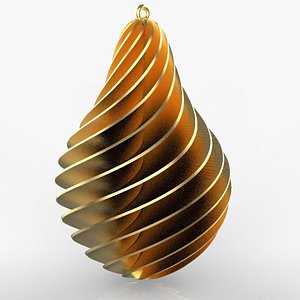 Christmas ball pear spiral ornament 3D model