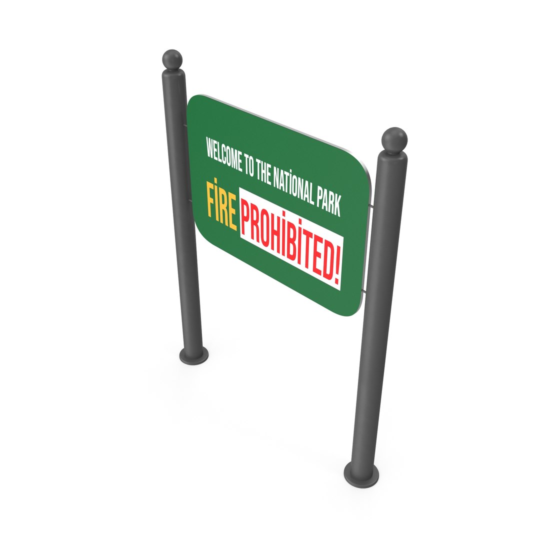 Two-Legged Metal Sign Mounted On The Ground Model - TurboSquid 2307474