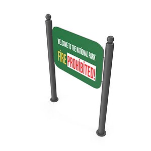 Two-Legged Metal Sign Mounted on the Ground model