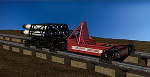 3D rocket sled g-force testing model