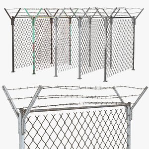 3D Barbed Wire Fence v3