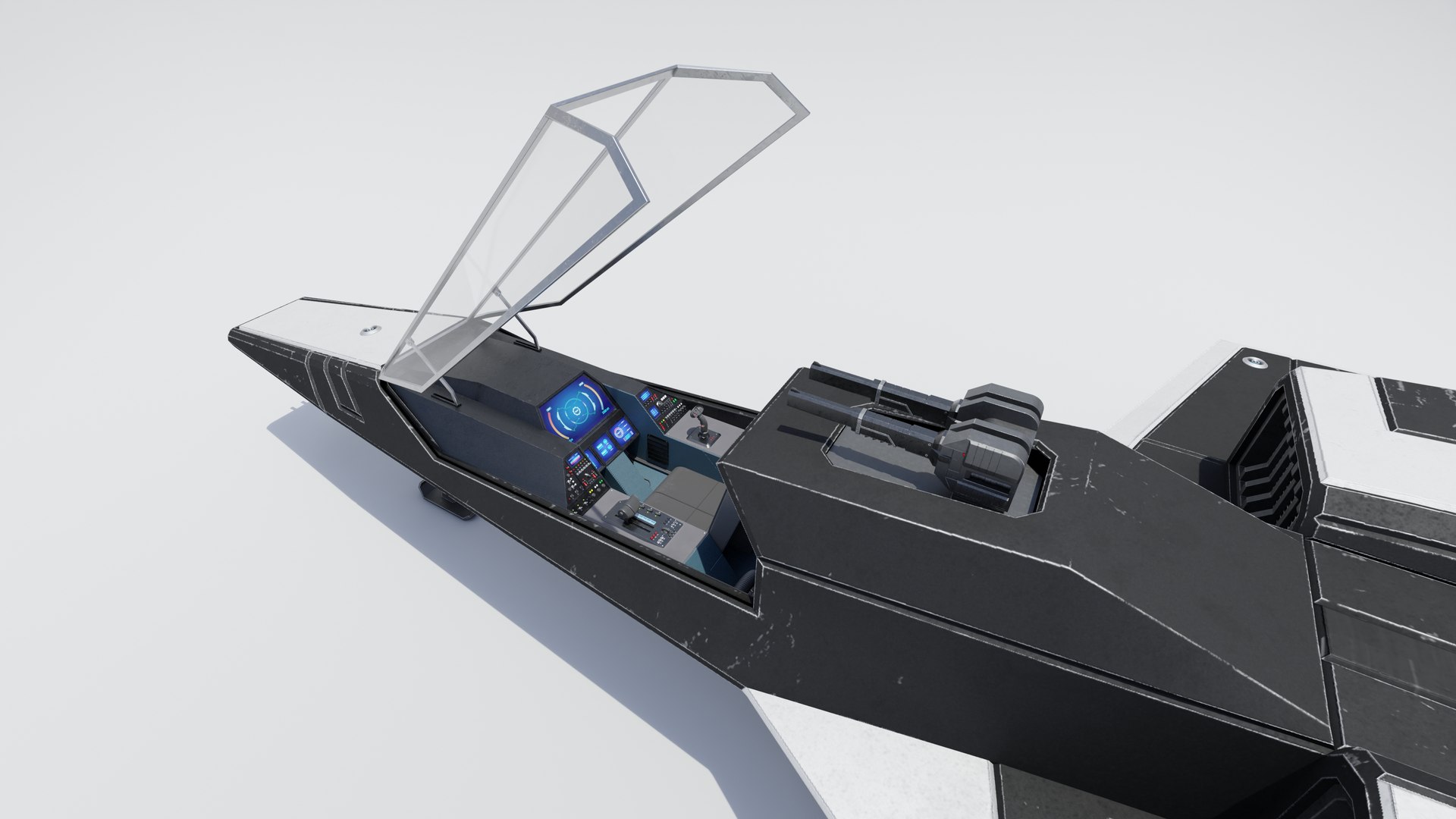 3D Sci-Fi Space Fighter Jet with Interior Cockpit https://p.turbosquid.com/ts-thumb/zm/uRJ1Xr/17/r7/jpg/1701779867/1920x1080/fit_q87/f913d480ee4f4507019053d26febf02d8a397692/r7.jpg
