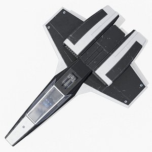 3D Sci-Fi Space Fighter Jet with Interior Cockpit