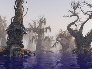 Spooky mangroves  forest 3D model