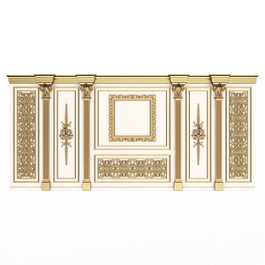 Boiserie Classic Wall with Mouldings 017 White model