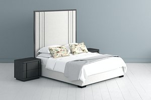 3D model bed quilted
