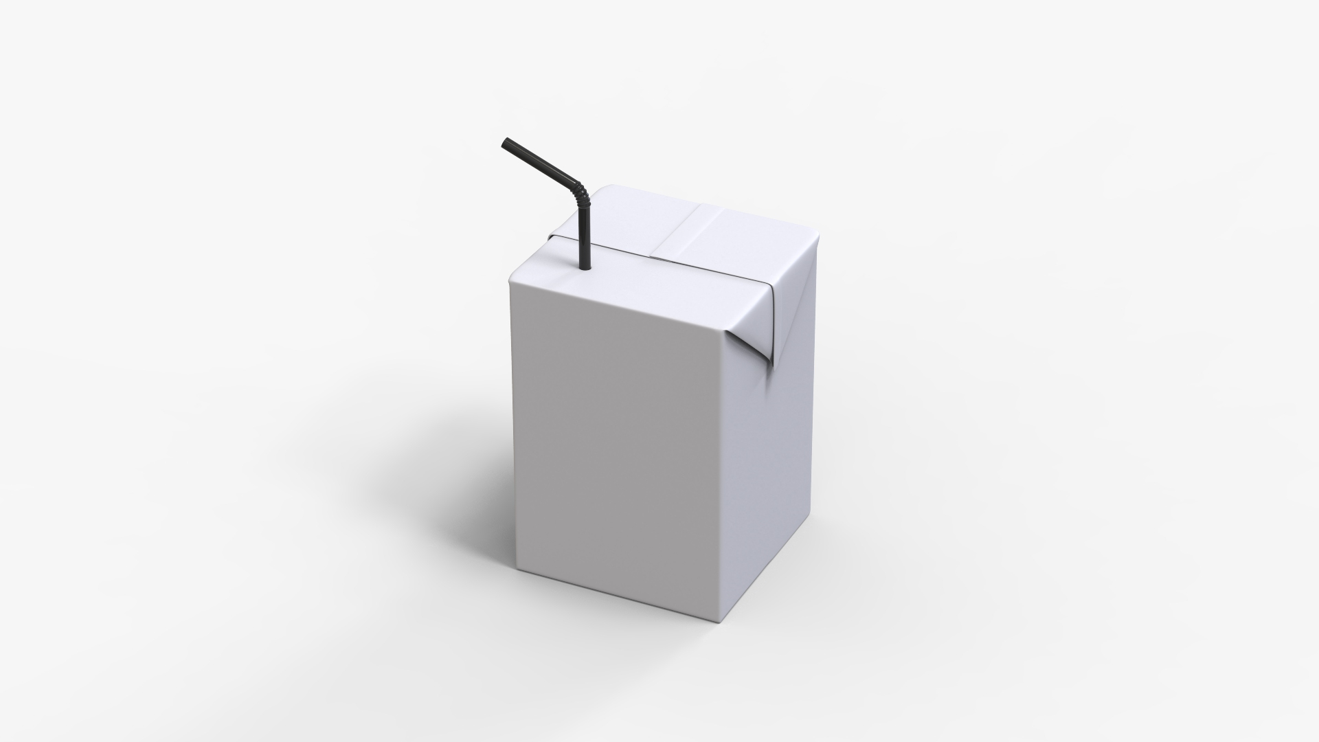 Liquid Box Packaging With Straw Model - TurboSquid 1840447