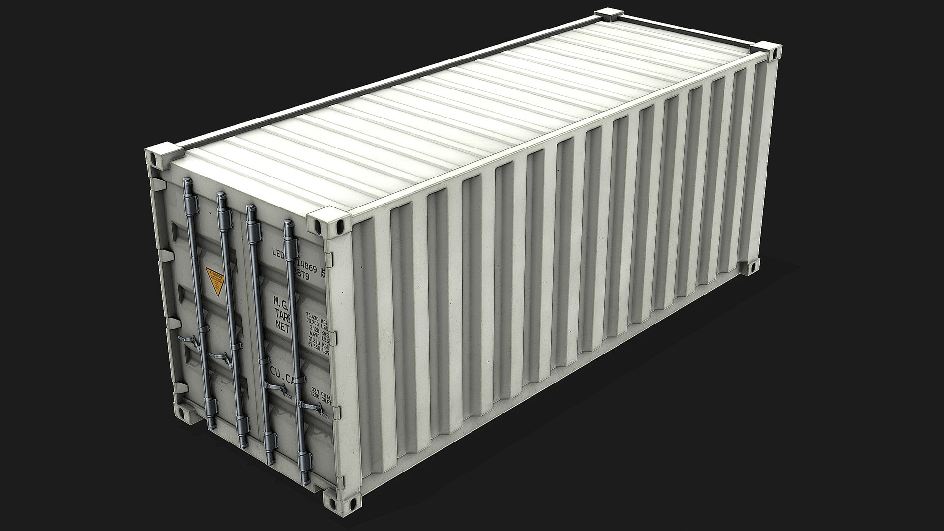 3D 24ft Shipping Container - White - TurboSquid 2151263