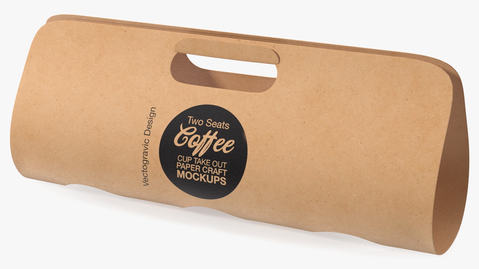 Mockup Beverage Plastic Cups Holder Three Seats 3D model preview