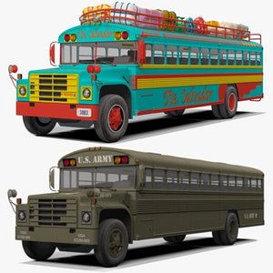Chicken Bus and US Army Bus