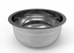 Stainless bowl kitchen Low-poly 3D model