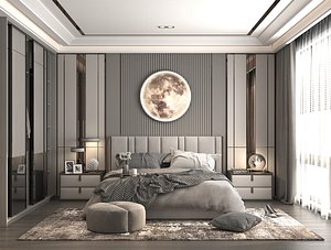 Modern Bedroom Scene 37 3D model