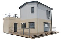Modern Two-Story Modular Cottage with Rooftop Deck