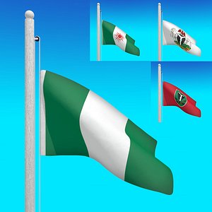 3d flags nigeria - animation model
