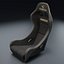 Vertex Bride Zieg IV Seat - Black Super Aramid Carbon Shell 3D Model