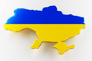 ukraine land border flag 3D model