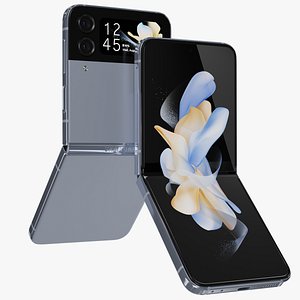 Samsung Galaxy Z Flip 4 Blue Rigged