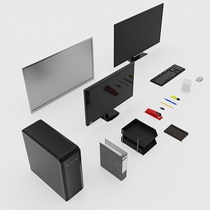 3D model office accessories