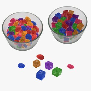 Fruit Jelly Sugar Gummy Candy Beans 3D model