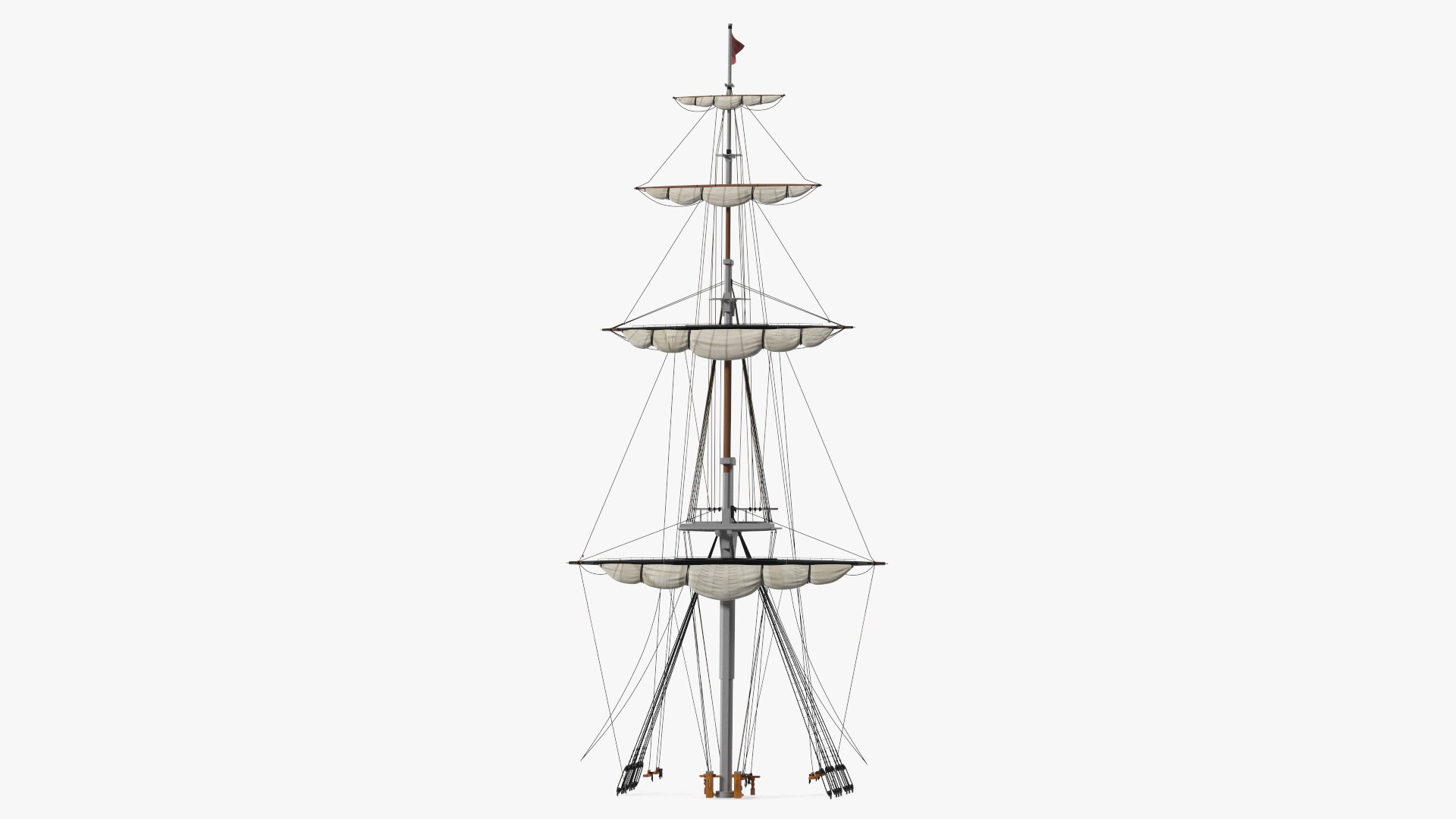Foremast Retracted Sails 3D model preview
