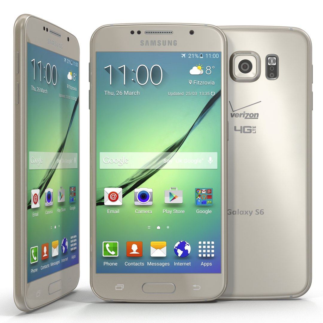 Samsung Galaxy S6 Gold 3D Model 3D model preview