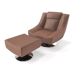 armchair melbourne ottoman crust 3D model