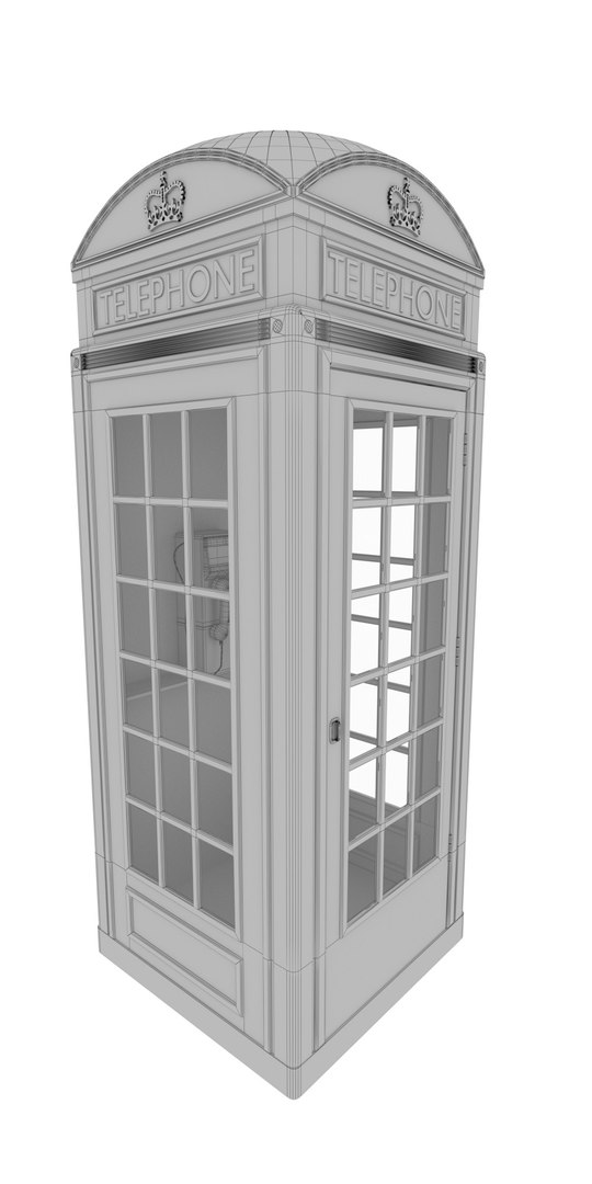 3D British Phone Booth Telephone Model - TurboSquid 1250036