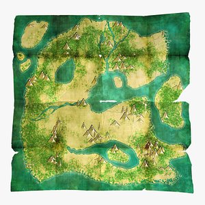 Simple Treasure Map - Mapa do Tesouro Simples free 3D model