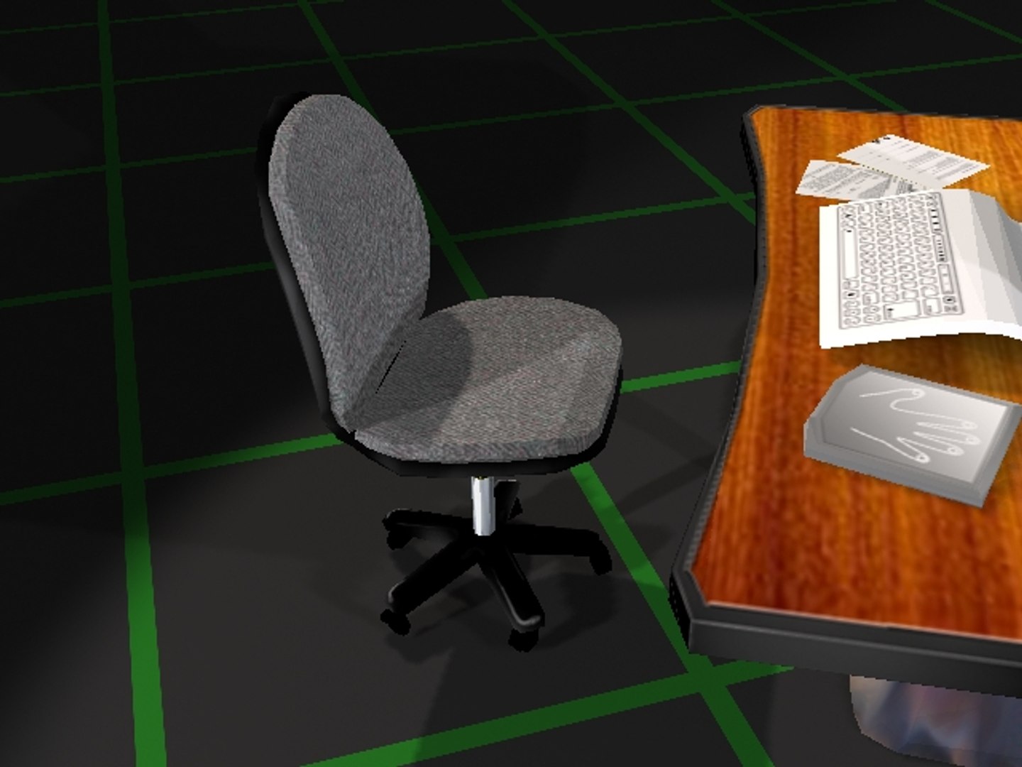 3dsmax sci-fi desk chair