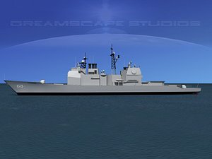 3d model ticonderoga class cruiser