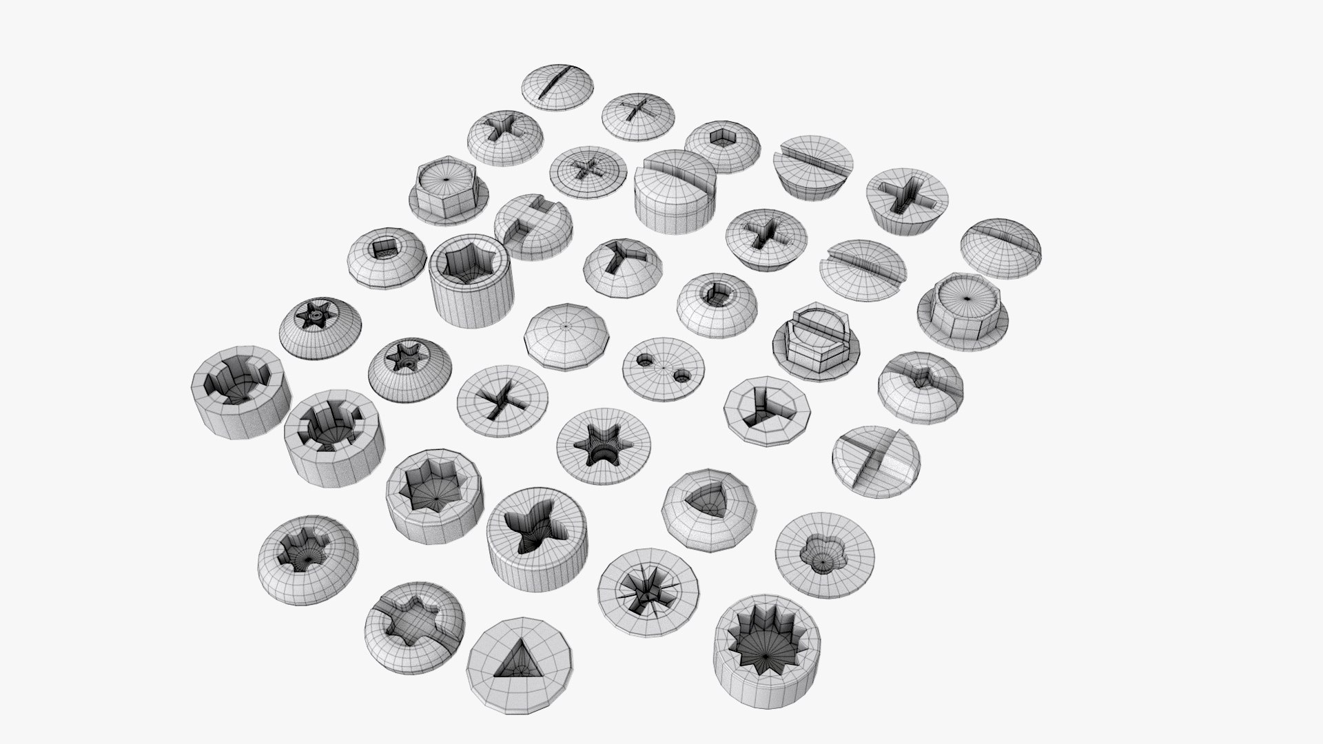 3D Screw Heads Mega Collection https://p.turbosquid.com/ts-thumb/zo/Cj2TVb/qY/screwheadsmegacollection01wireframe/jpg/1645874611/1920x1080/fit_q87/49e04587a3d7819d314e8848ed0e7204ac7a39a4/screwheadsmegacollection01wireframe.jpg