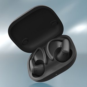 Wireless Over-Ear Sport Earbuds Black 3D model