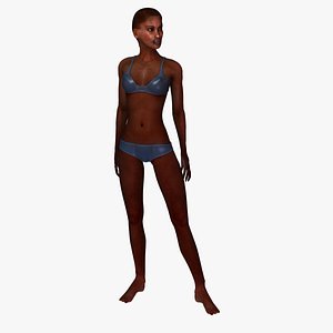 3d rigged african female anatomy