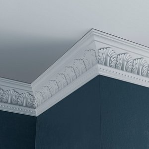 Polyurethane Ceiling Molding with Embossed Pattern 3D model