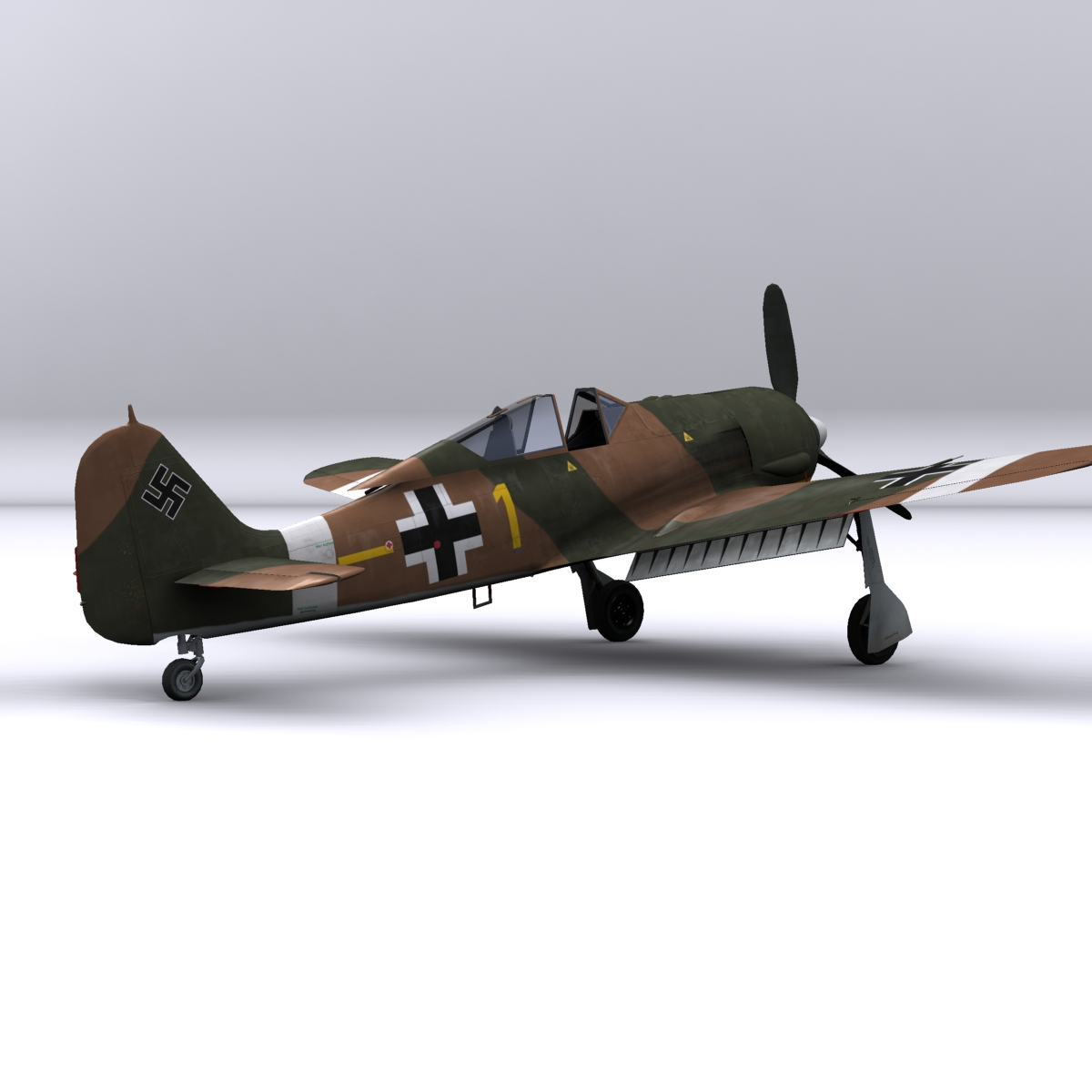 3d focke-wulf fw fighter airplane