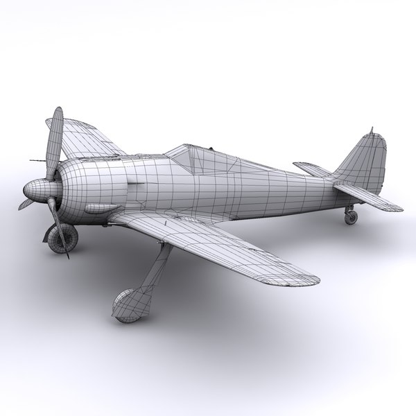 3d focke-wulf fw fighter airplane