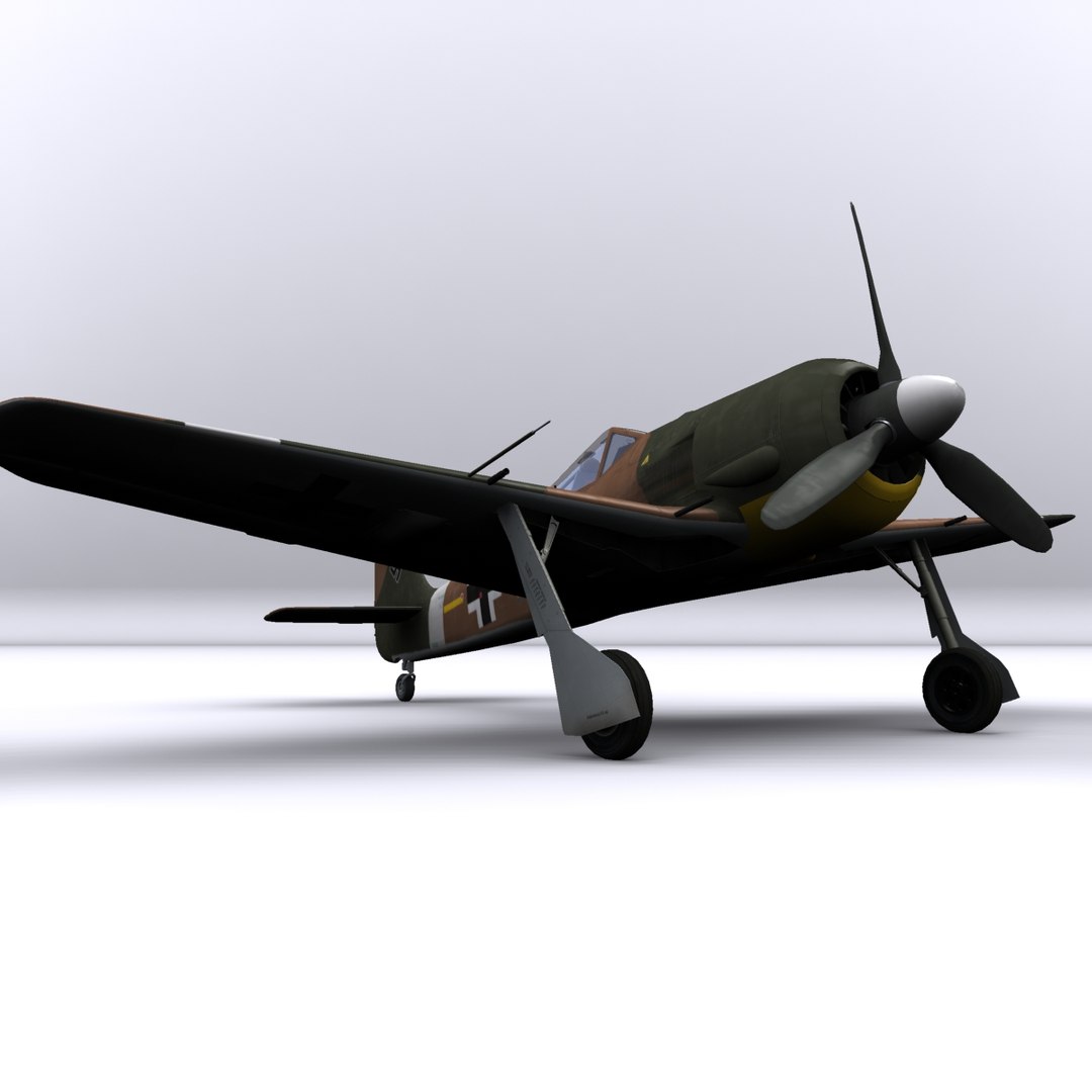 3d focke-wulf fw fighter airplane