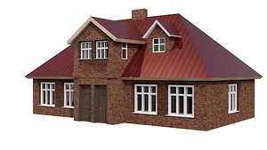 3D model Country background house 19-20 century low-poly 3D model