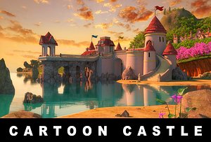 cartoon castle scene 3D model