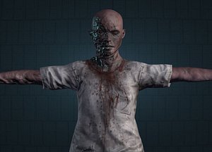 3d obj female zombie