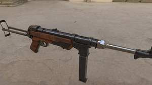 MP38 Submachine Gun PBR 3d model with Texture