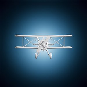 3D Retro Biplane With Propeller 3D Print Model model