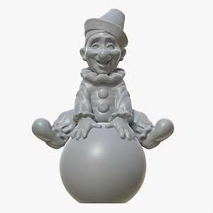 3D Clown on the Ball