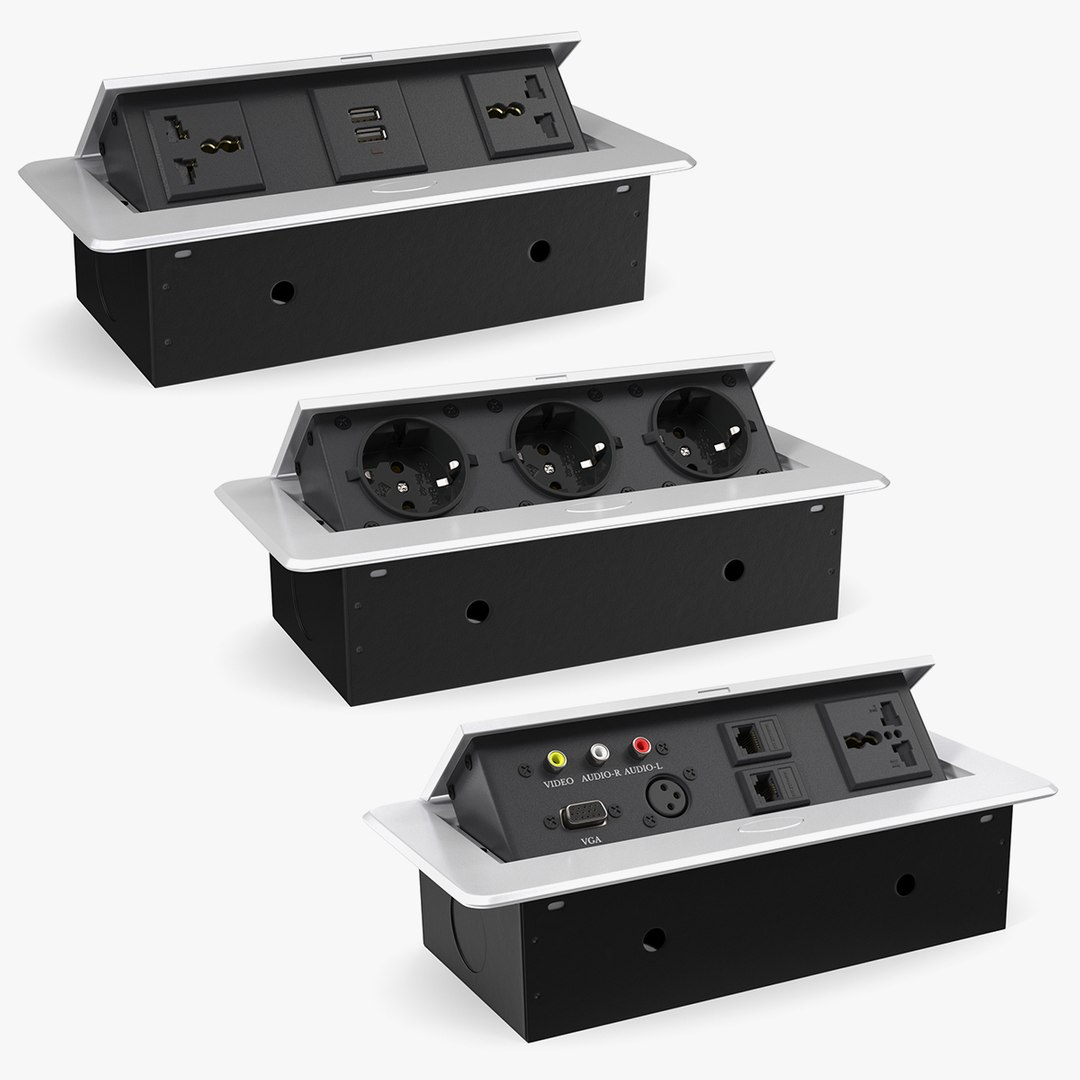 Tabletop Sockets Collection 3D model preview