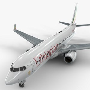 3D boeing 737-8 ethiopian airlines model