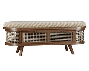 Noa wooden rattan ottoman NR69 by Bpoint Design 3D